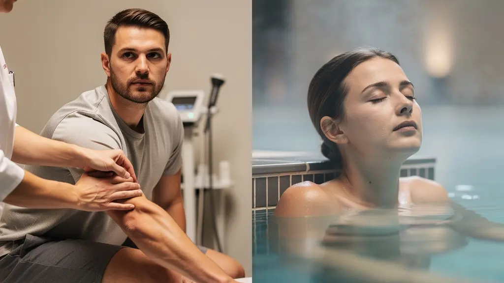 Gegenüberstellung eines strukturierten Therapieplans mit Wellness-Entspannung