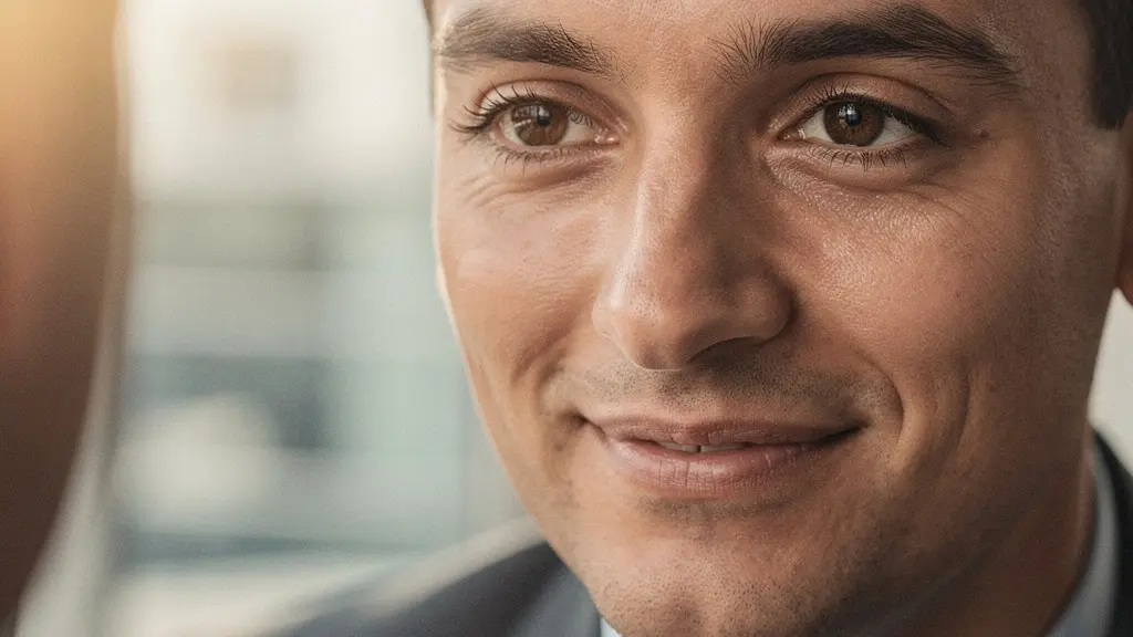 Nahaufnahme eines aufmerksamen Zuhörers im Geschäftsgespräch