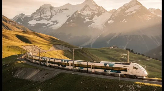 Vergleich zwischen GA und Halbtax mit Schweizer Zug in den Alpen