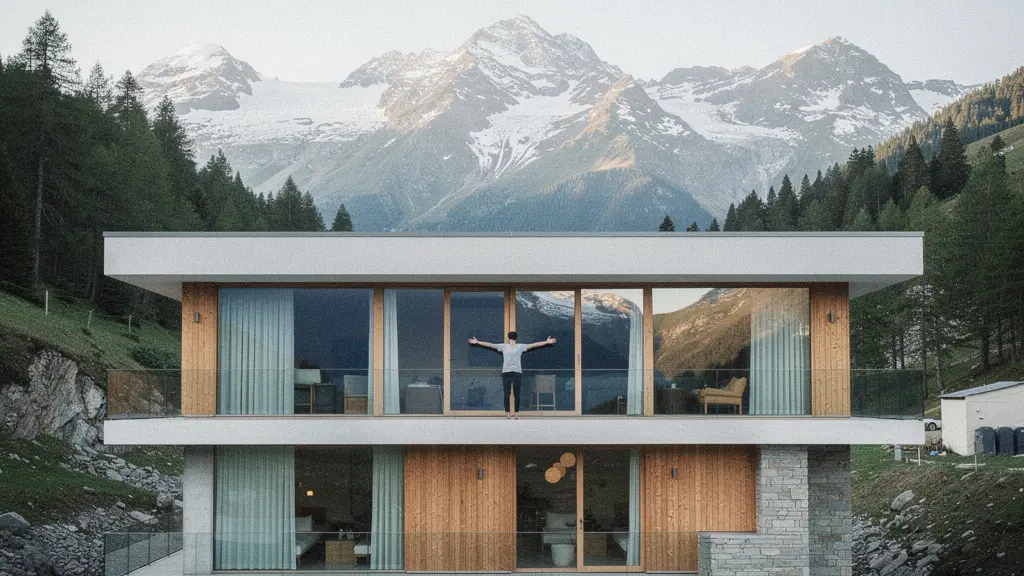 Moderne Klinik in alpiner Umgebung mit klarer Bergluft und allergenfreier Atmosphäre