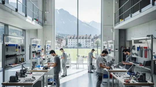 Junge Menschen in der Schweiz erkunden verschiedene Berufswege und Ausbildungsmöglichkeiten