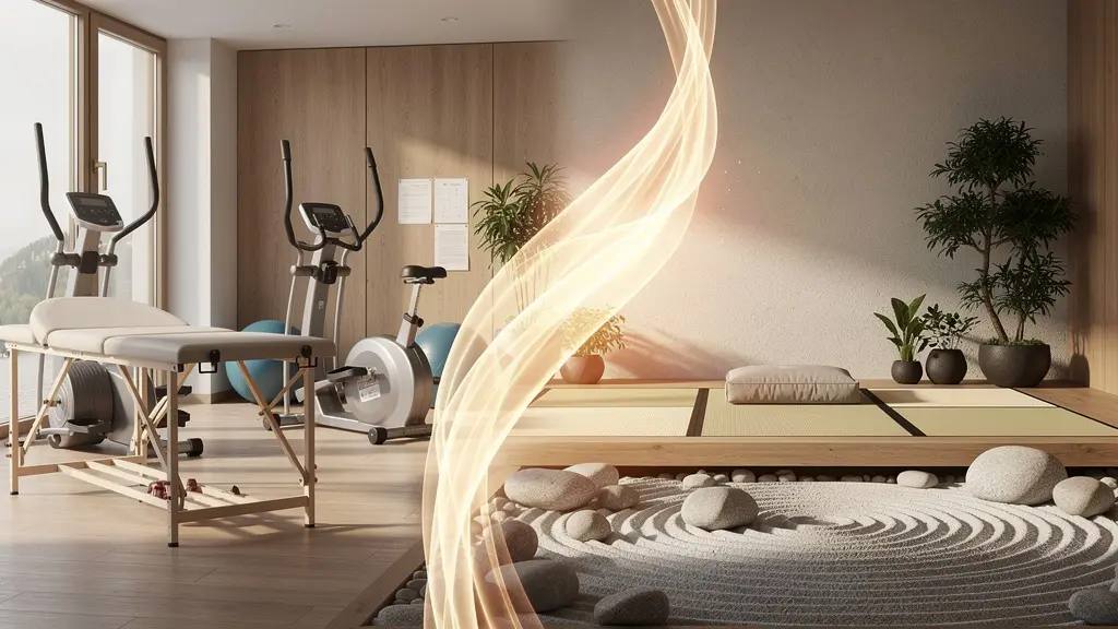 Symbolische Darstellung der Verbindung zwischen körperlicher und psychischer Heilung