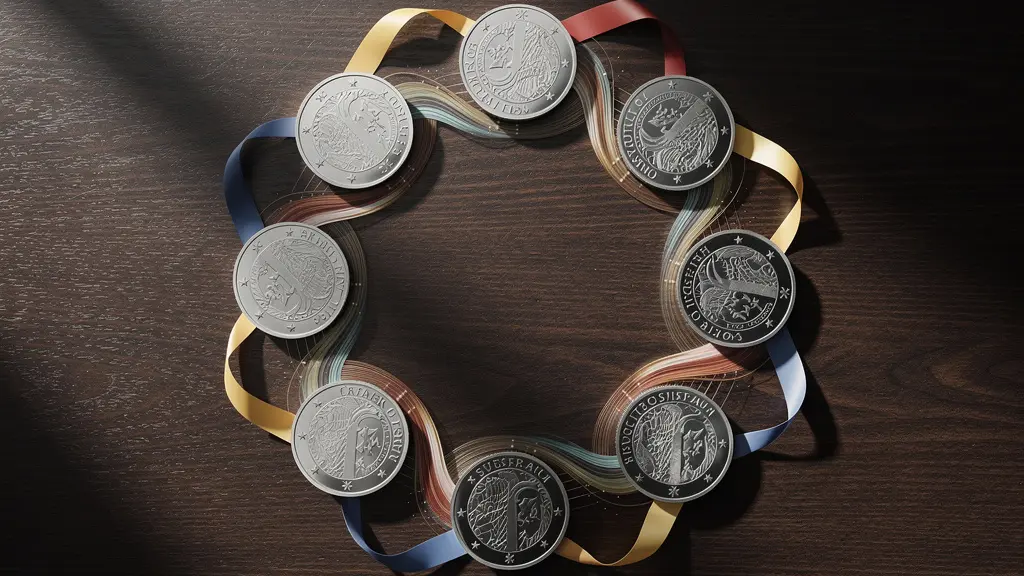 Übersichtlicher Jahreskalender mit farbcodierten Schweizer Firmensymbolen und Franken-Scheinen